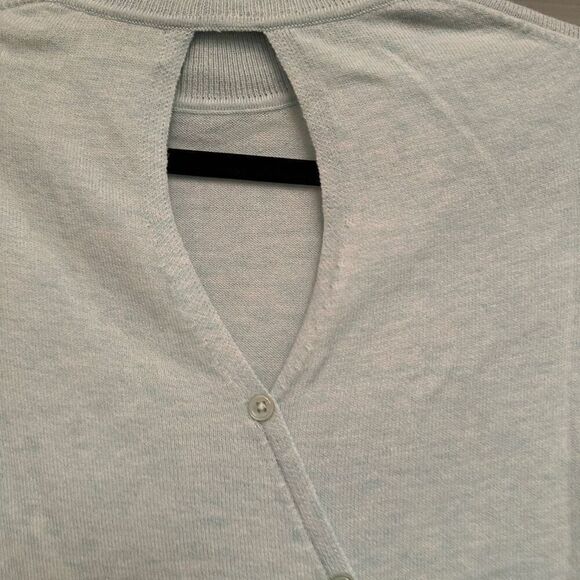 Etcetera mint turtleneck sweater with unique button back - Picture 8 of 9